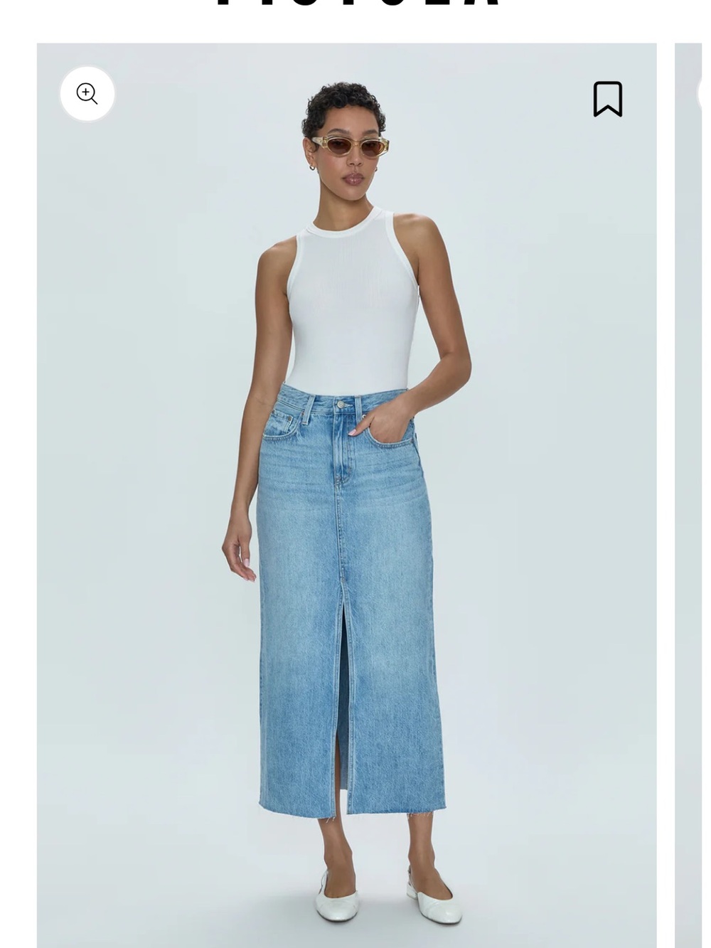 Pistola Alice Denim Midi Skirt